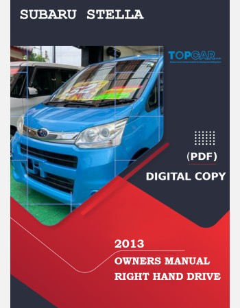 subaru stella 2013 owners manual in english